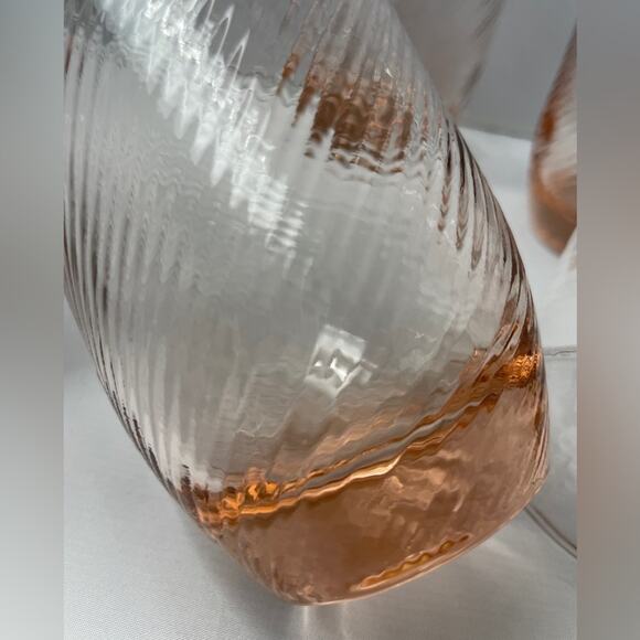 5 Vintage Pink‎ Swirl Iced Tea or Water Drinking Glasses - Picture 4 of 8